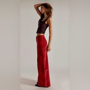 Free People Libre Cord Wide-Leg Pants Chili Oil 28
